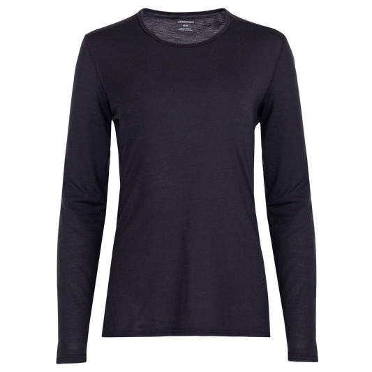 Women's crewneck base layer in black from Polarmax, designed for warmth and comfort in cold weather.