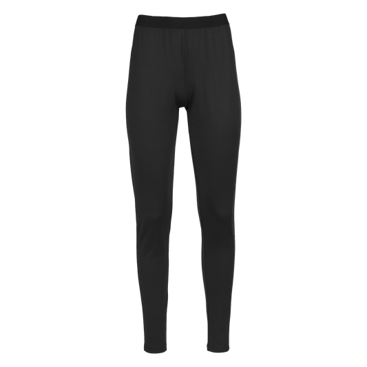 Women's micro fleece tights in black from Polarmax, designed as warm base layers for cold weather comfort
