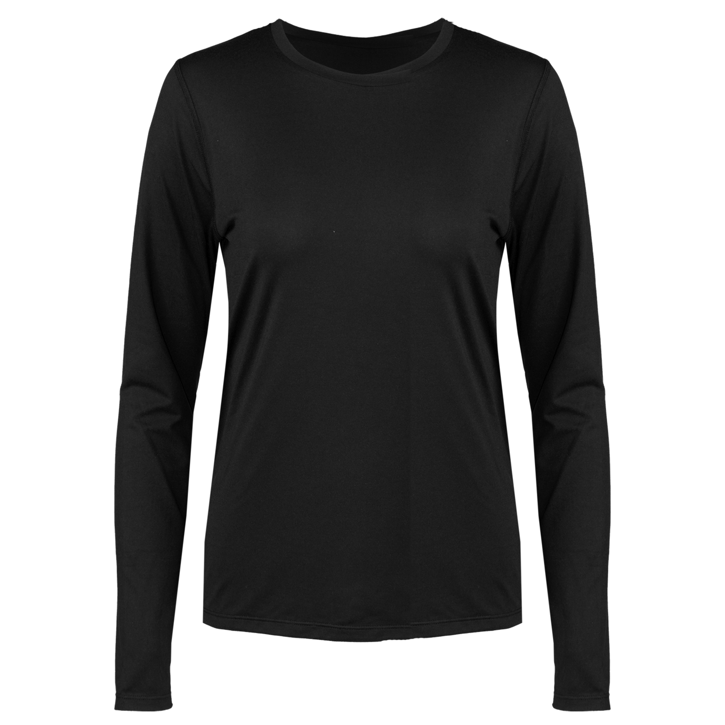 Black long-sleeve shirt on a white background