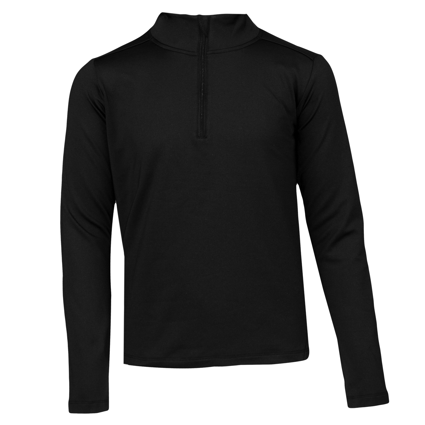 Youth micro fleece zip top in black from Polarmax, designed for warmth and comfort as a base layer in cold weather