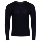 Men's thermal crewneck shirt men in black, designed as a single layer for warmth and comfort in cold weather.