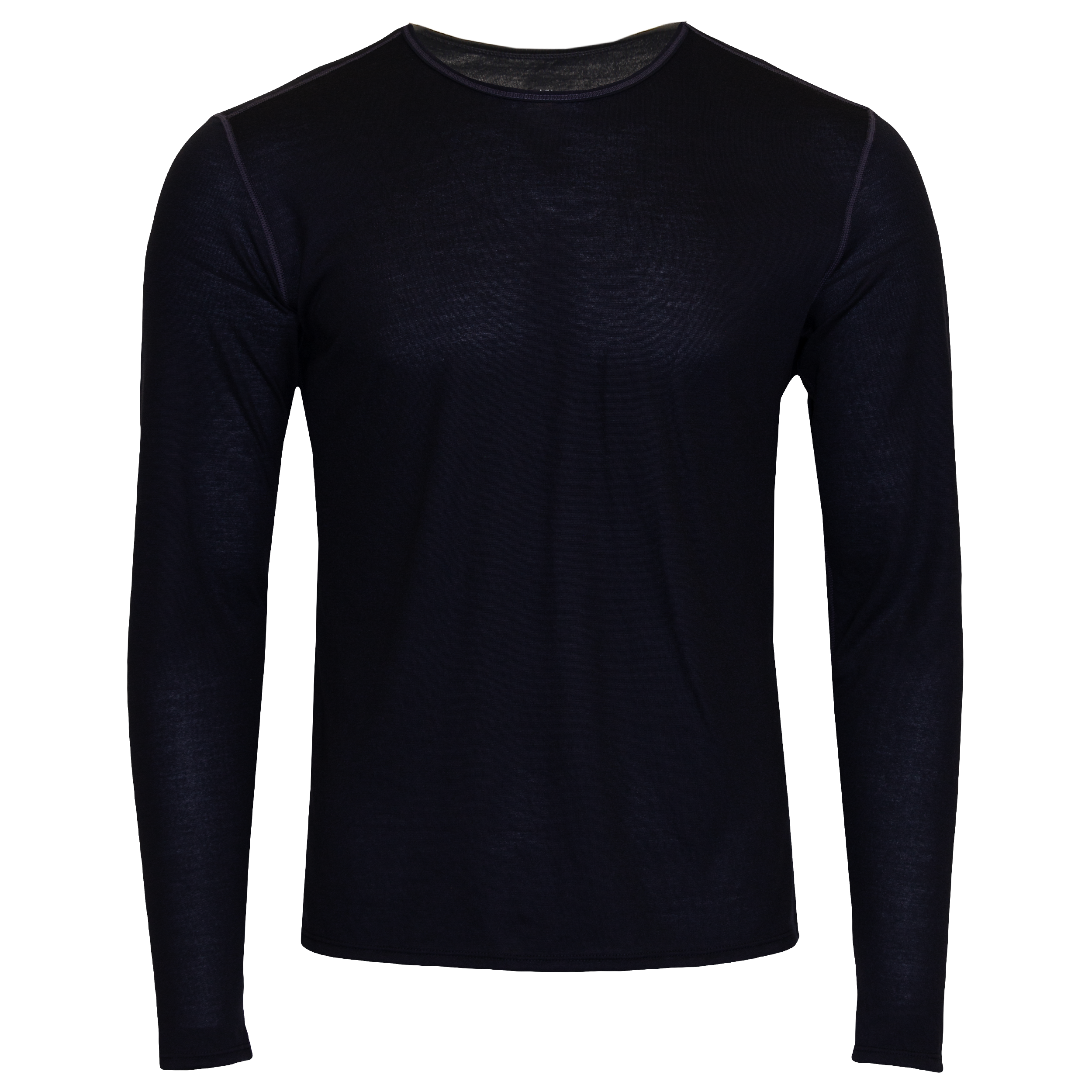 Men's thermal crewneck shirt men in black, designed as a single layer for warmth and comfort in cold weather.