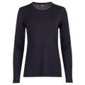 Women's crewneck base layer in black from Polarmax, designed for warmth and comfort in cold weather.