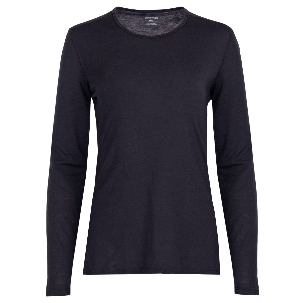 Men's Black Thermal Microfleece Crewneck Base Layer Top | Polarmax