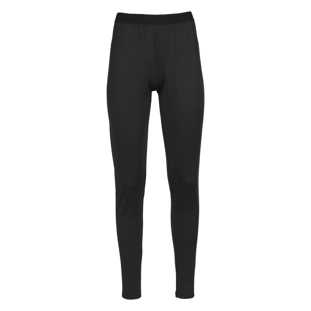 Women's micro fleece tights in black from Polarmax, designed as warm base layers for cold weather comfort