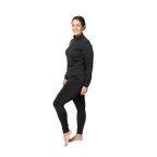 Women's Micro Fleece Zip-T in black, perfect thermal zip-up shirt for winter, ideal for layering in cold weather.