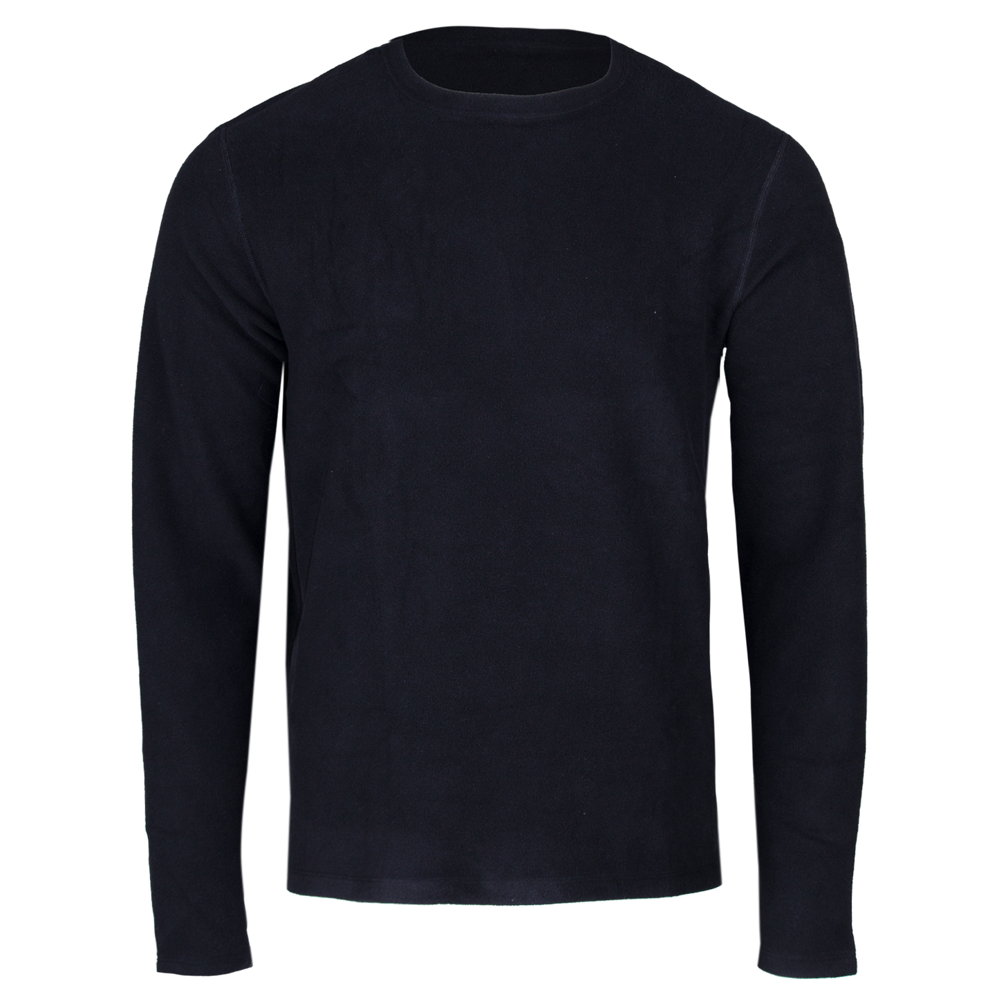 Polarmax Black heavy fleece long-sleeve shirt on a white background