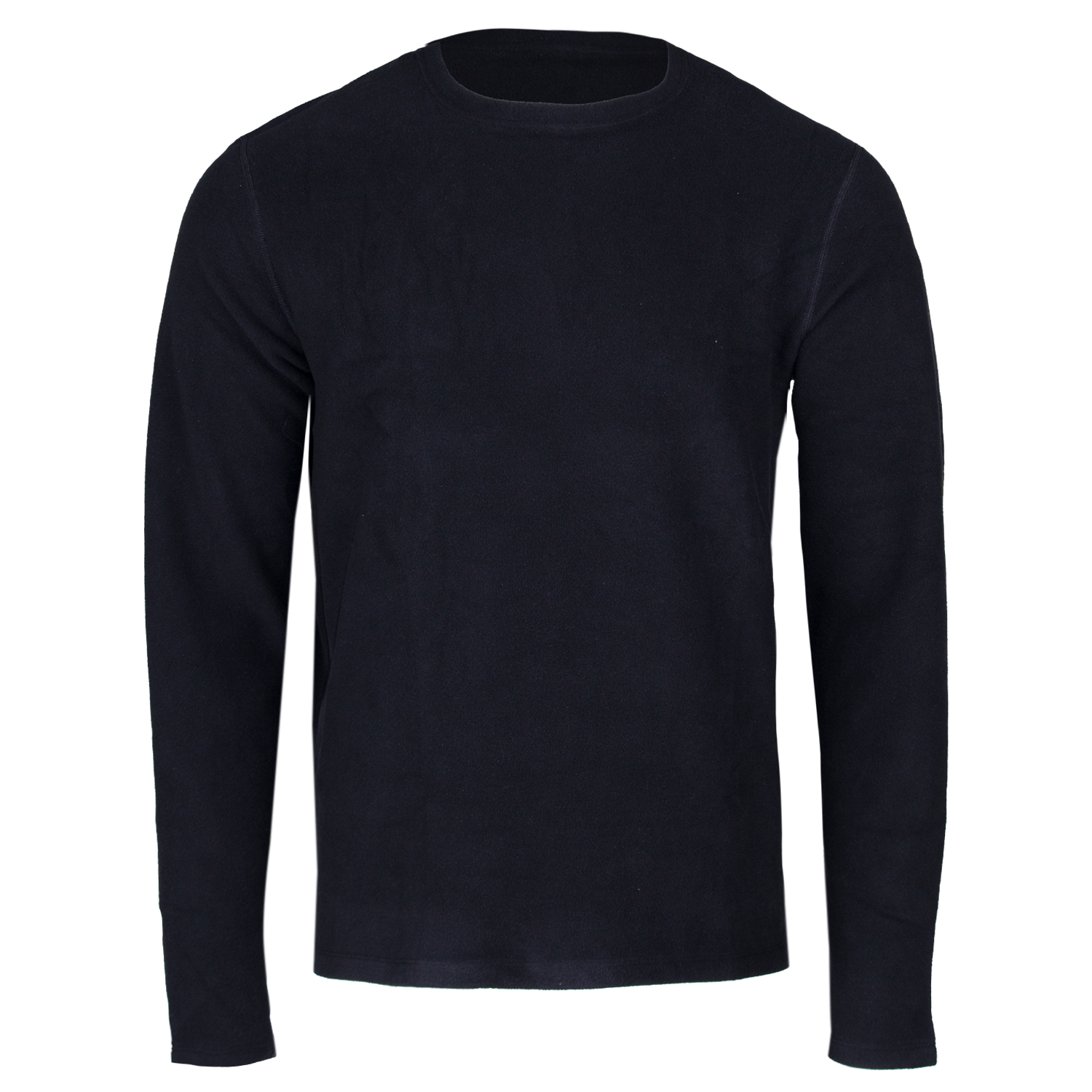 Polarmax Black heavy fleece long-sleeve shirt on a white background