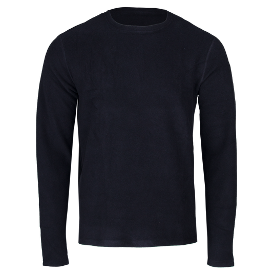 Polarmax Black heavy fleece long-sleeve shirt on a white background