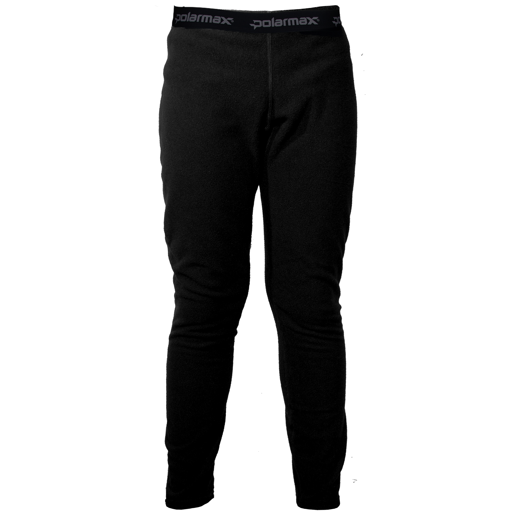 Black thermal pants with 'Polarmax' branding on a white background