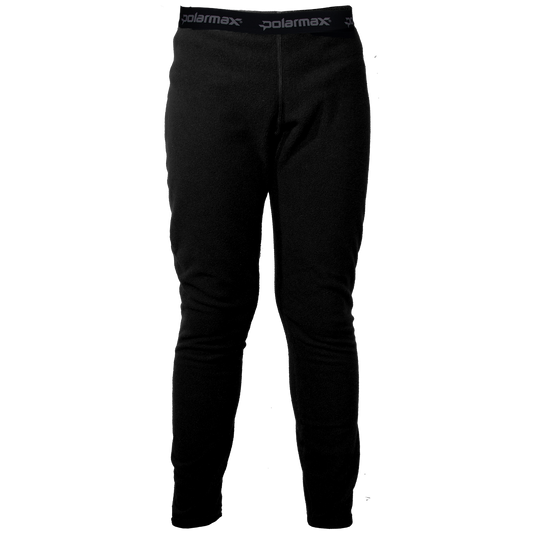 Black thermal pants with 'Polarmax' branding on a white background