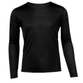 Youth black crewneck base layer by Polarmax, featuring a comfortable single layer design suitable for cold weather.