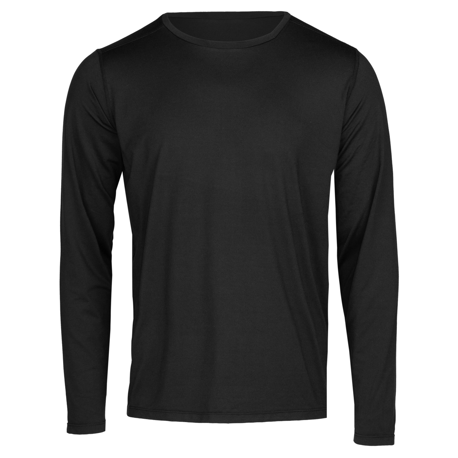 Black long-sleeve shirt on a white background