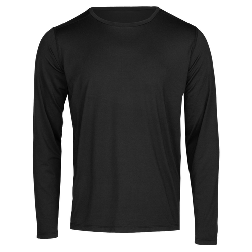 Black long-sleeve shirt on a white background