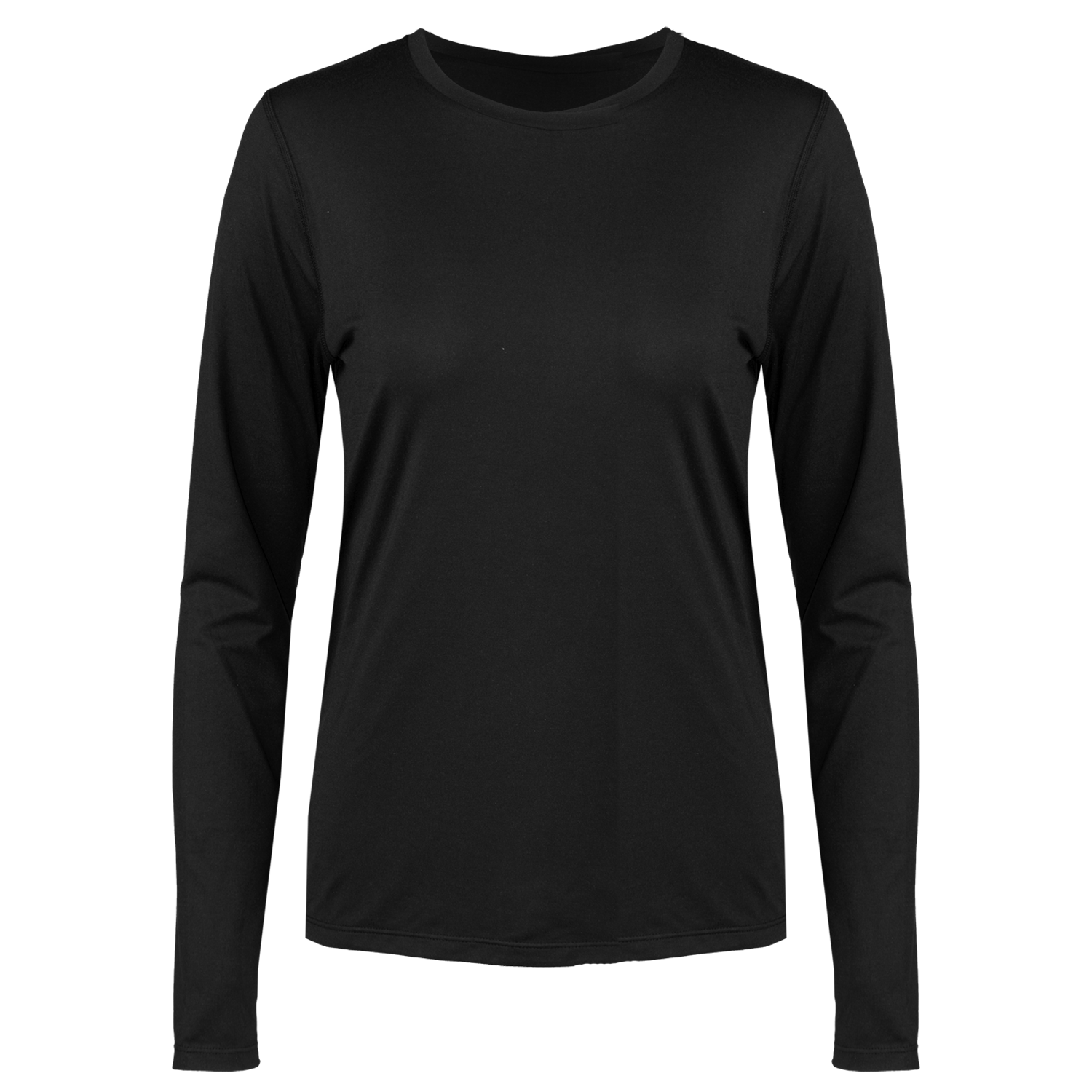 Black long-sleeve shirt on a white background