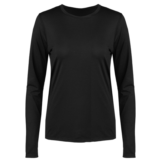 Black long-sleeve shirt on a white background