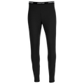 Black thermal baselayer leggings with a brand logo for men