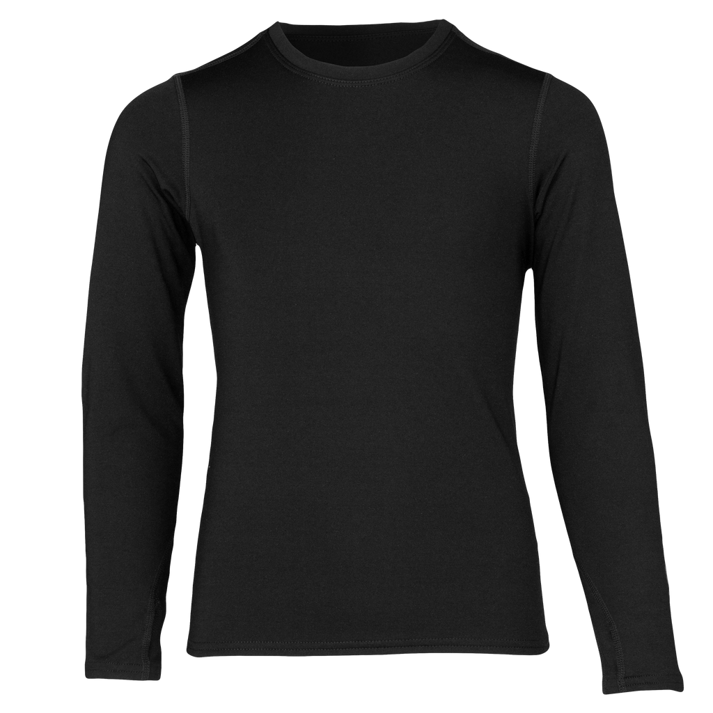 Black long-sleeve shirt on a white background