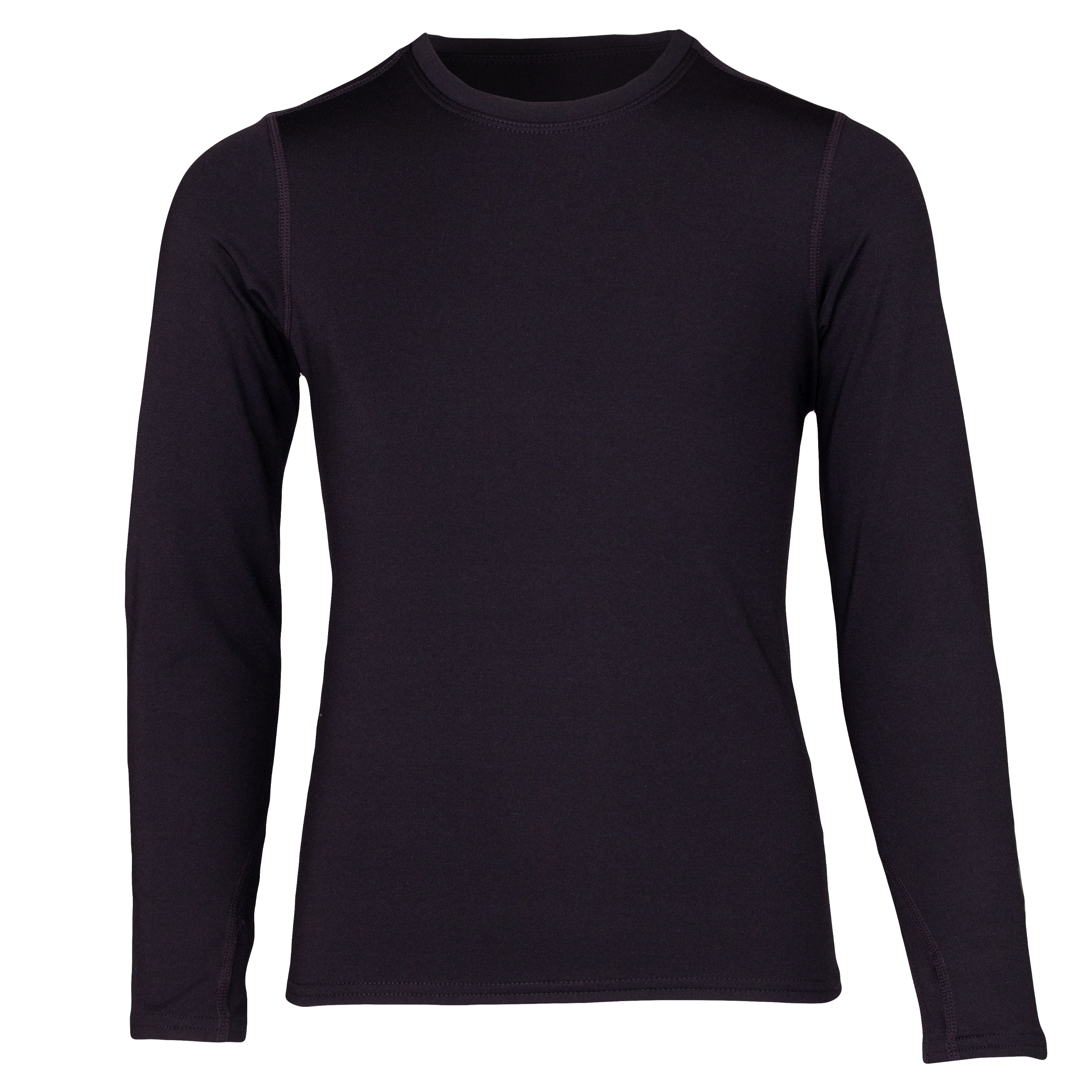 Black long-sleeve shirt on a white background