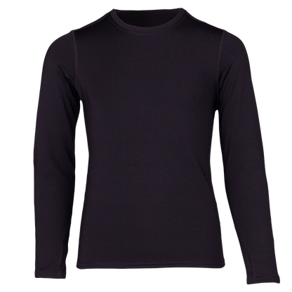 Black long-sleeve shirt on a white background