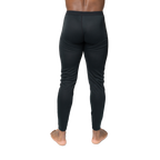Polarmax black base layer pants for men shown from the back, fitted and designed for warmth and comfort