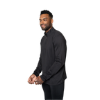 Men's Micro Fleece Zip-T in black, ideal as a black fleece base layer for men, perfect for cold weather activities