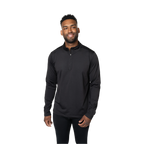 Men's micro fleece zip-T in black, ideal as a black fleece base layer for men for warmth in cold weather.