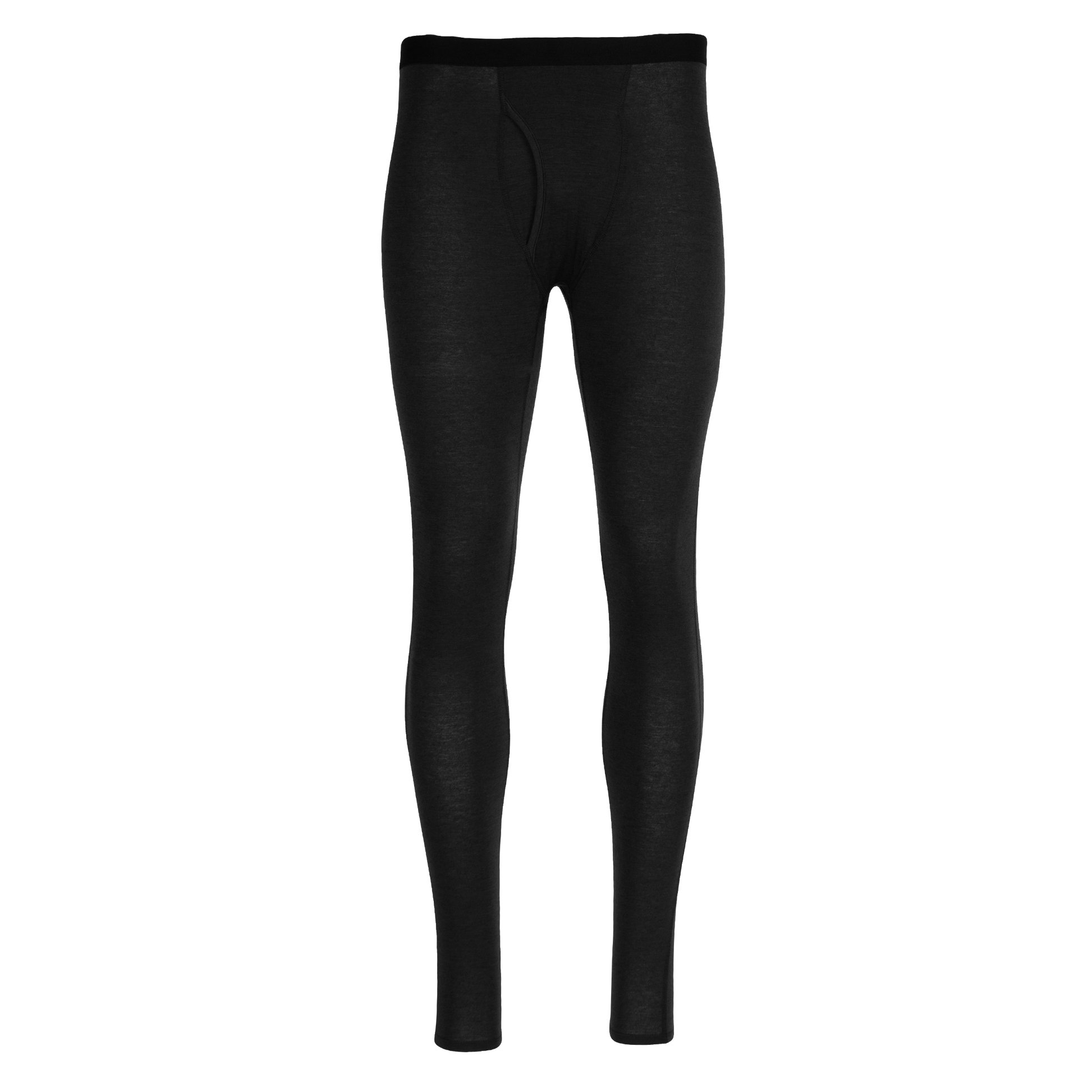 Polarmax black men's merino wool base layer long bottoms for cold weather