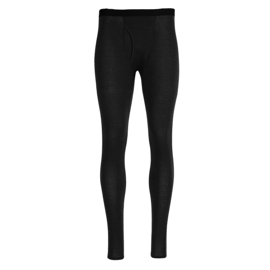 Polarmax black men's merino wool base layer long bottoms for cold weather