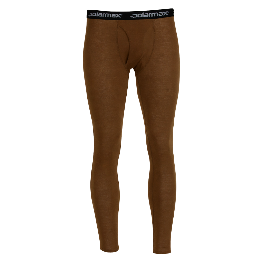 Polarmax base layer pants for men in brown, ideal for warmth and comfort during winter activities