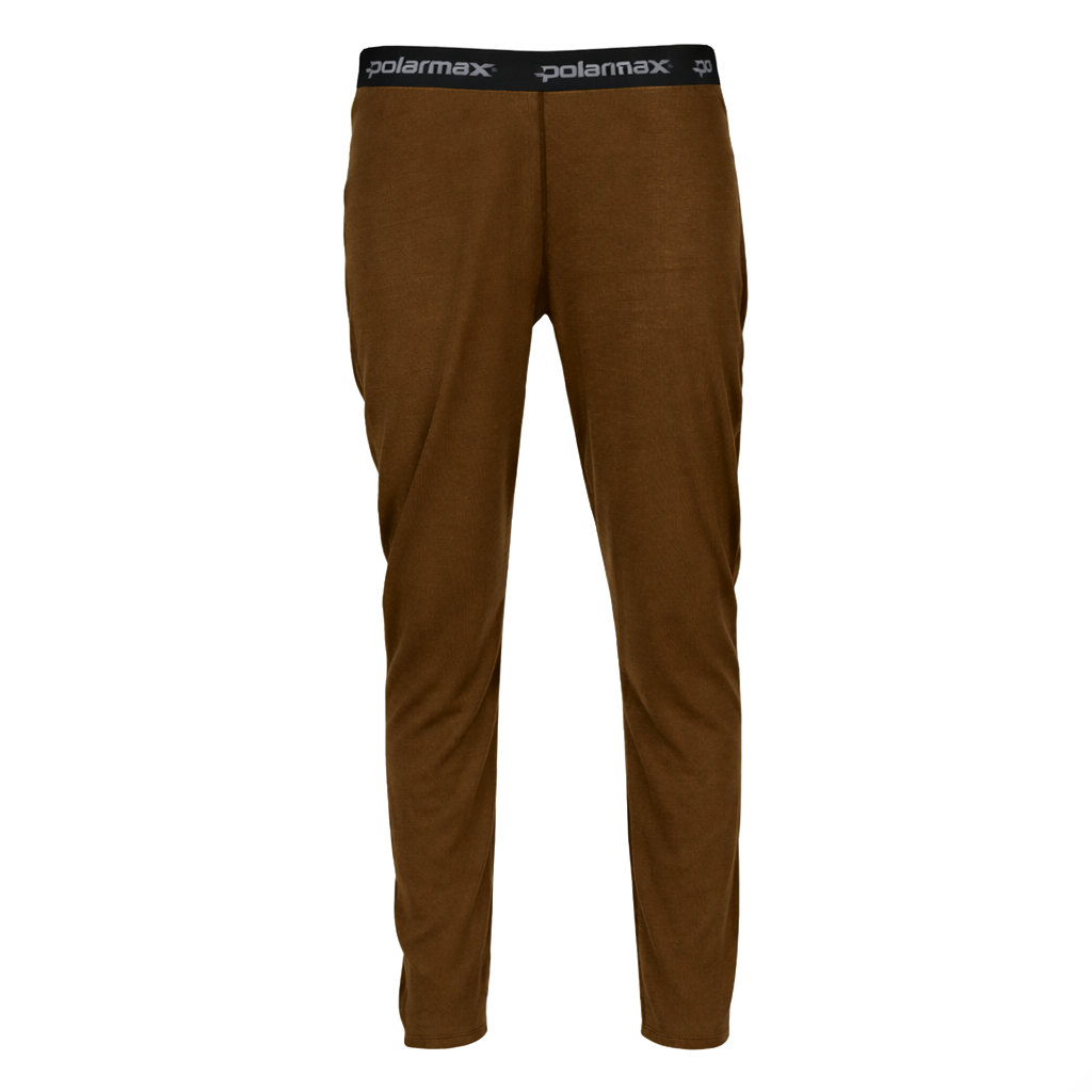 Polarmax Thermal Leggings for Cold Weather in Brown with Soft Stretch Fabric and Comfortable Waistband