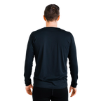 Polarmax black long sleeve top made with thermal microfleece fabric shown from back