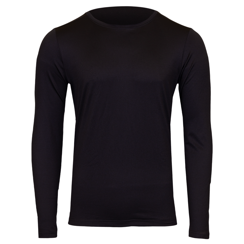 Polarmax black long sleeve top made with thermal microfleece fabric for warmth and comfort