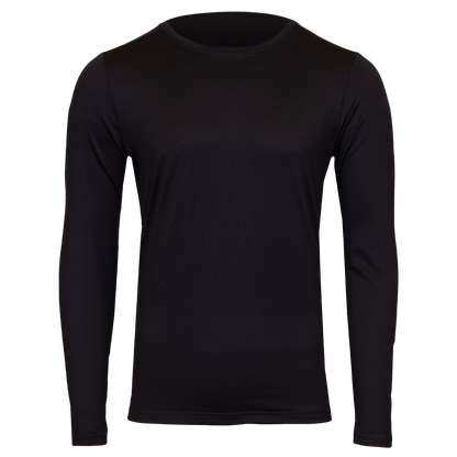 Polarmax black long sleeve top made with thermal microfleece fabric for warmth and comfort