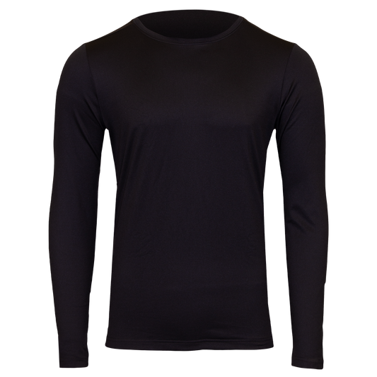 Polarmax black long sleeve top made with thermal microfleece fabric for warmth and comfort