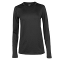 Women's Micro Fleece Crew in black, designed as a women's thermal fleece shirt for warmth in cold weather.