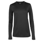 Women's Micro Fleece Crew in black, designed as a women's thermal fleece shirt for warmth in cold weather.