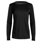 Polarmax black women's crew neck thermal long sleeve top for cold weather layering