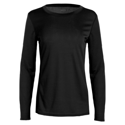 Polarmax black women's crew neck thermal long sleeve top for cold weather layering