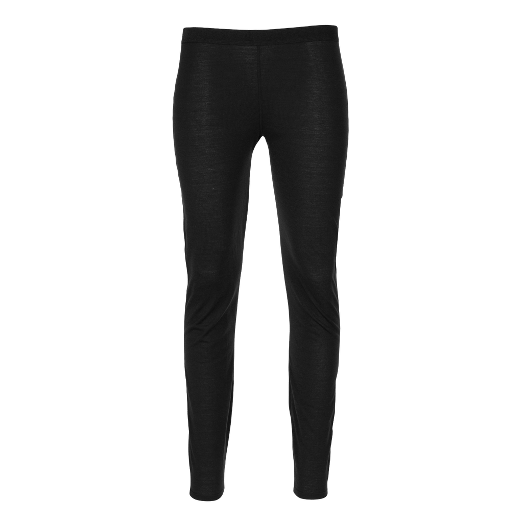 Women's merino wool tights in black, designed for warmth and comfort as a technical base layer for cold weather.