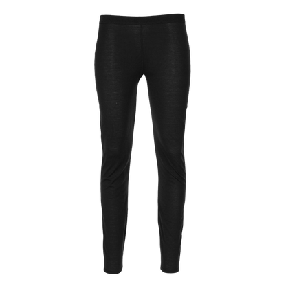 Women's merino wool tights in black, designed for warmth and comfort as a technical base layer for cold weather.
