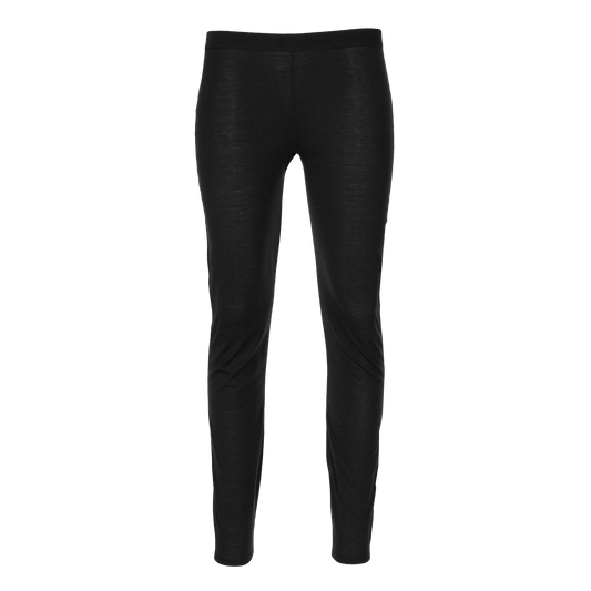 Women's merino wool tights in black, designed for warmth and comfort as a technical base layer for cold weather.