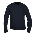 Youth fleece crew in navy blue, perfect for warmth and layering during cold weather