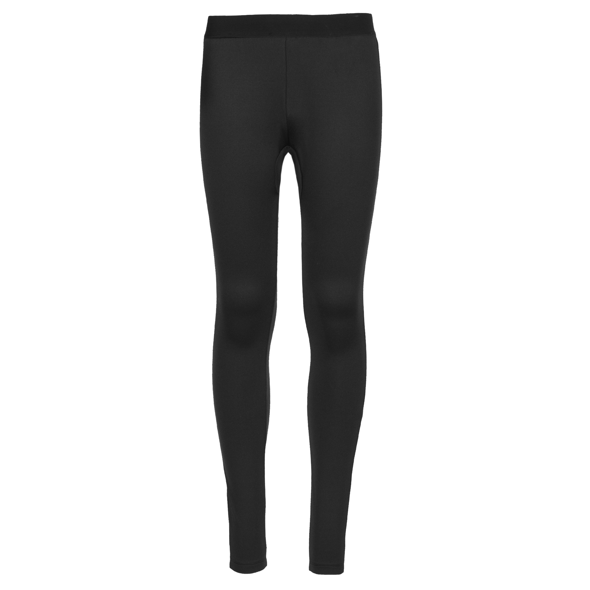Youth micro fleece tights in black, perfect for winter as warm base layers to keep you cozy in cold weather.