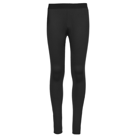 Youth micro fleece tights in black, perfect for winter as warm base layers to keep you cozy in cold weather.
