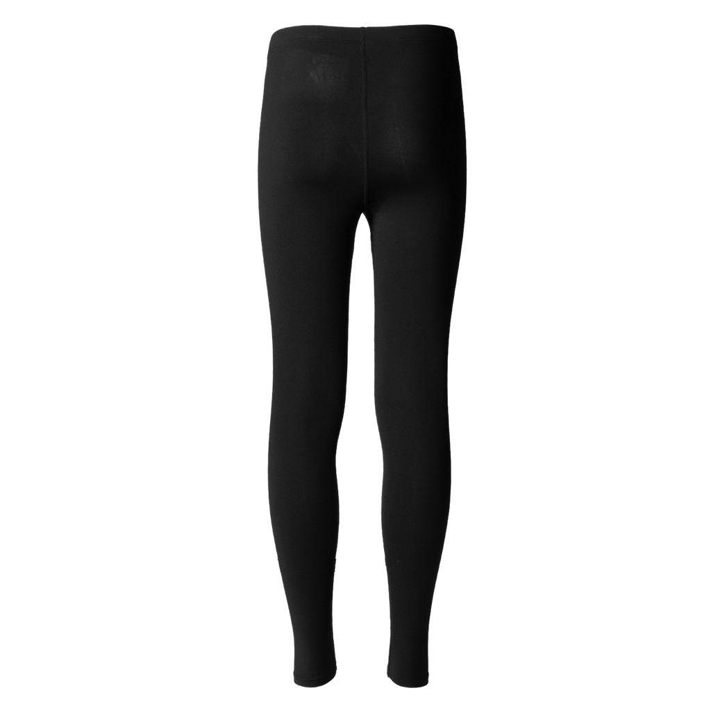 Youth thermal base layer pants in black, ideal for warmth and comfort during outdoor activities