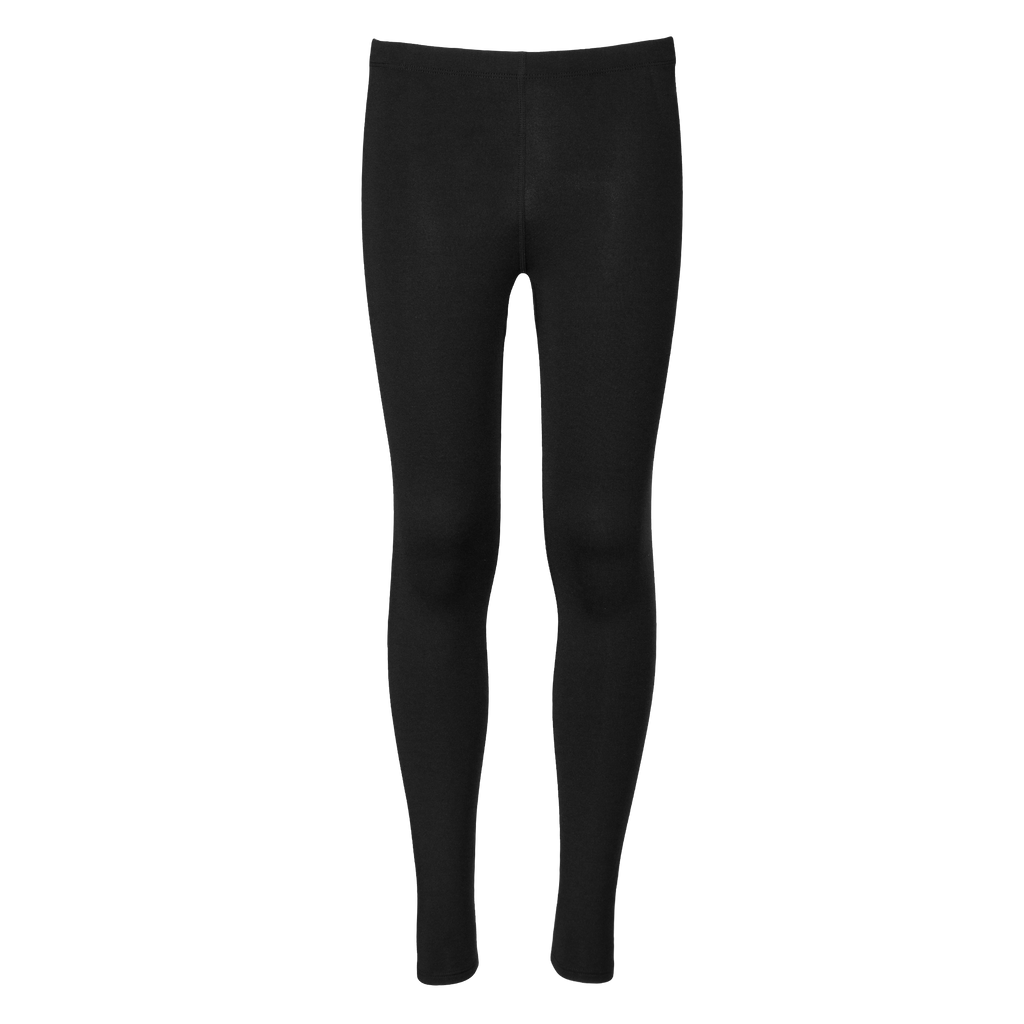 Youth thermal base layer pants in black, perfect for layering during outdoor activities