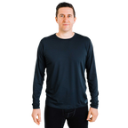 Men's thermal crewneck shirt men in black, offering warmth and comfort as a base layer for cold weather activities
