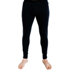 Men's thermal base layer pants in black, designed for cold weather with a snug fit for optimal warmth