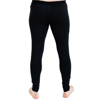 Men's thermal base layer pants in black, designed for warmth and comfort in cold weather, featuring a sleek single layer design